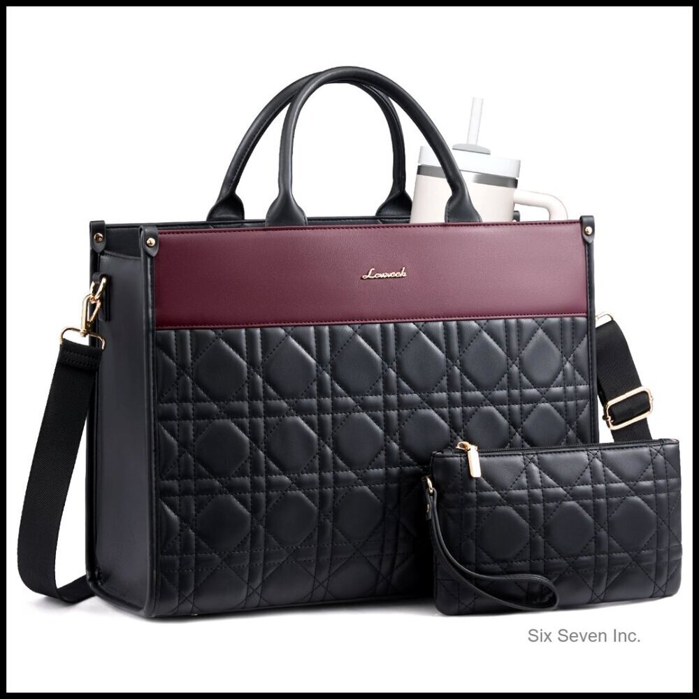 Waterproof Leather Laptop Tote Bag Professional Work Briefcase Teacher Office